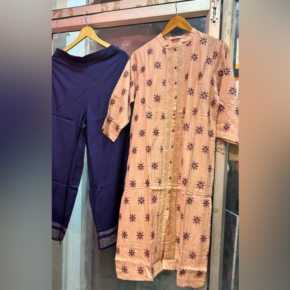 Cotton kurti with plazo - Picture 2 of 3